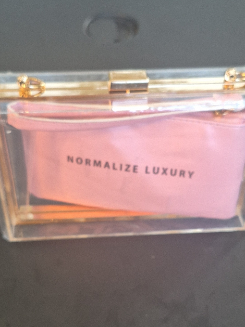 Pink Clear Box Clutch with Inner Pouch